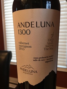 Andeluna Cellars Andeluna 1300 Cabernet Sauvignon 2016